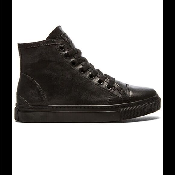Anine Bing High Top Leather Sneakers in Black size EU37 - Picture 1 of 15